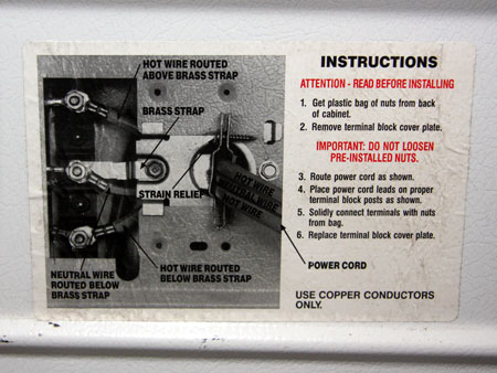 Dryer Cord Instructions