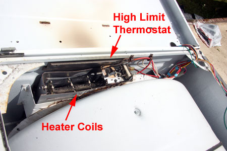Heater Box and Damaged Hi-Linit Thermosta