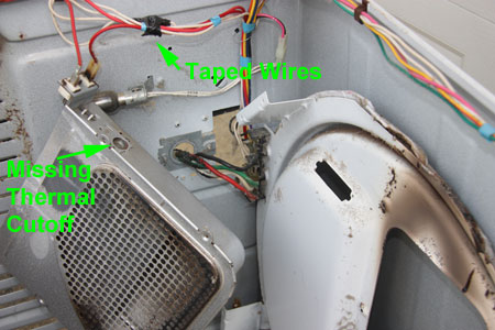 Missing Thermal Cutoff and Taped Wires