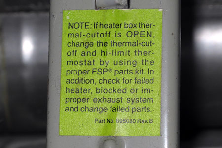 My Dryer Thermal Cutoff Label