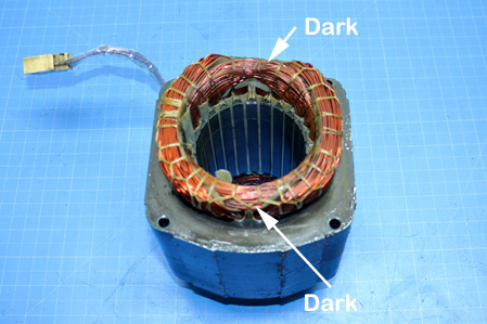 Damaged Bottom Compressor Motor Winding