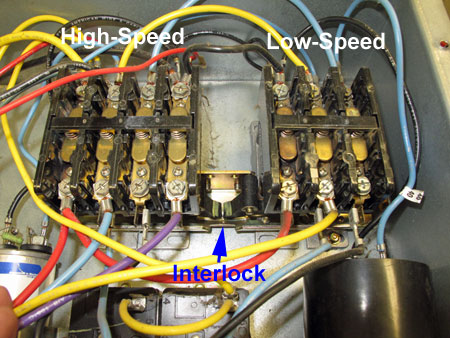 Two Sets of Contactors for Two-Speed Motors