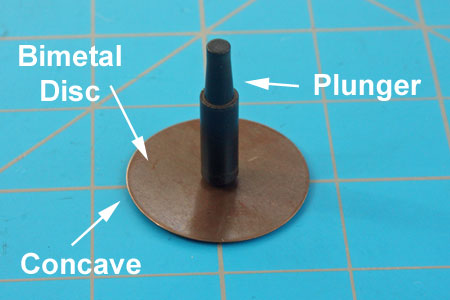 Thermostat Concave Bimetal Disc and Plung