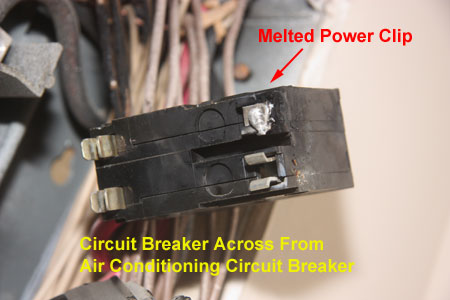 The Circuit Breaker Oppsite the Loose Connection 
                    					also Suffered Damage (melting) to its Power Clip