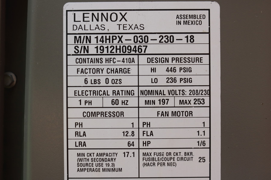 Air Conditioner Date Codes