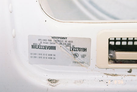 Hotpoint Dryer Tag