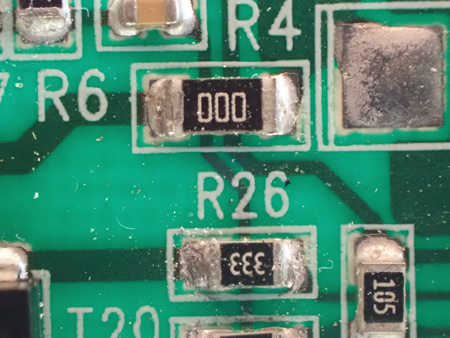 Zero Ohm Resistor in BRK Model 9120 Smoke Alarm