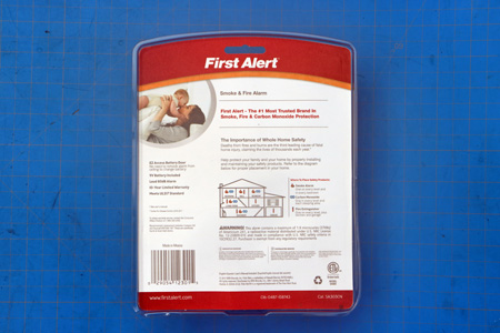 First Alert SA303 Back of Blister Packaging