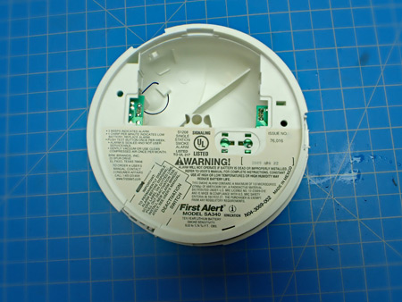  Back of BRK Model SA340 Smoke Alarm