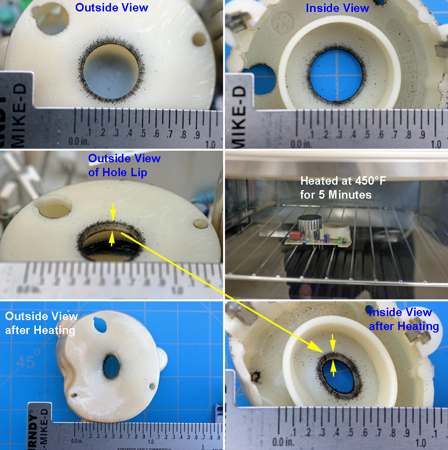  The Inside Soot Pattern around the Inside Horn Opening is increased by Heating.